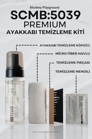 Resim Premium Ayakkabı Temizle Seti: Ayakkabı Temizleme Köpüğü, Ayakkabı Temizleme Fırçası, Mikrofiber Bez,Ayakkabı Temizleme temizleyici mendil içeren Ayakkabı Temizlik Seti 