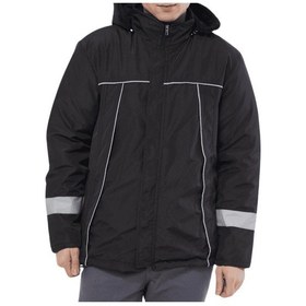 Resim Kant Bondit Kumaş Reflektörlü Robalı Kışlık Mont Siyah Çok Renkli 