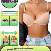 Resim 3'lü Seksi Naylon Push Up Sütyenler, Yastıklı Underwire, Yüksek Destek Örgü Kumaş, Düz Renk, Çıkarılabilir Askılar ile Kadınlar İçin 