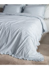 Resim Madame Coco Julien Çift Kişilik %100 Pamuk Fırfırlı Nevresim Takımı - Açık Mavi 8684427124215 MAVI 