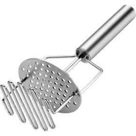Resim Paslanmaz Çelik Yaylı Patates Ezici - 24,5 cm Patates Presi | Ergonomik Saplı Sebze Ezme Aleti | Manuel Püre Yapıcı | 
