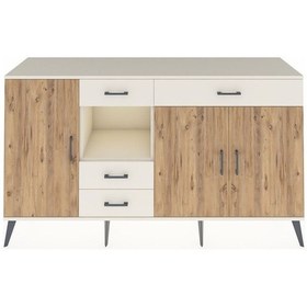 Resim Hyperion Konsol 4 Raflı 4 Çekmeceli 3 Kapaklı 176x44x99 Aytaşı-çam/aytaşı Aytası/atlas Çam - Aytası 