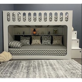 Resim Diamond %100 Mdf Seyyar Merdivenli İkili RanzaB2 