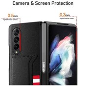 Resim Gri Kart Yuvası Cep Telefonu Deri Katlanır Kılıf Samsung Galaxy Uyumlu Z Fold4 5g Fold 4 Fold3 Fold Fold 2 3 Parmak Kılıf 56923602 