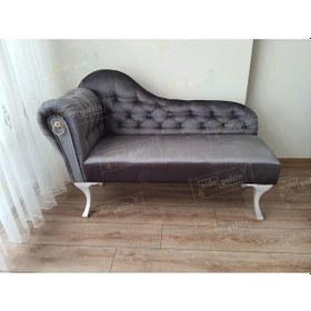 Resim Dekoratif Bihter Koltuk Josefin Puf 130 Cm Beyaz Ayak Antrasit 