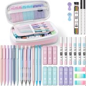 Resim DörtCandies 36 adet Estetik, Mekanik Kalem 0.5mm, 0.7mm, 0.9mm ve 2.0mm ile 624 adet Kurşun Dolumu, Yazma, Çizme ve Taslak için Sevimli Mekanik Kalemler 