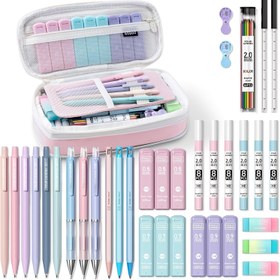 Resim DörtCandies 36 adet Estetik, Mekanik Kalem 0.5mm, 0.7mm, 0.9mm ve 2.0mm ile 624 adet Kurşun Dolumu, Yazma, Çizme ve Taslak için Sevimli Mekanik Kalemler 