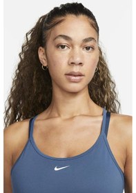 Resim Nike Dri-fit Training One Elastika Women's Tank Top Kadın Spor Atlet Mavi Mavi 
