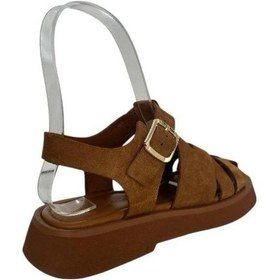 Resim Kemal Tanca 862 M-609 Kadın Hakiki Deri Sandalet Taba 