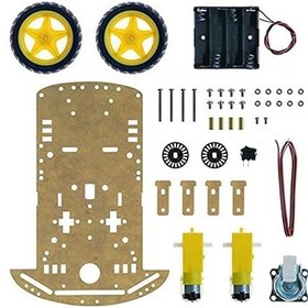 Resim Demonte 2wd Akıllı Robot Araba Şasi Kiti Dıy Pleksi Tekerlek Motor Çizgi İzleyen Engelden Kaçma 