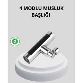 Resim 360° Dönebilen Musluk Başlığı 4 Fonksiyonlu Su Tasarruflu ve Dayanıklı 