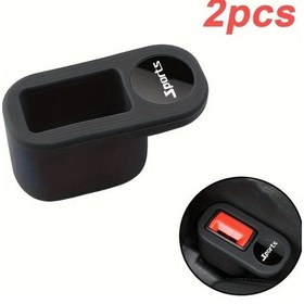 Resim Chuangyinshop Siyah 2 Adet Spor Emniyet Kemeri Klipsi Universal Çizilmeye Dayanıklı Araç Koltuğu Aksesuarı 