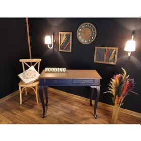 Resim Wooding 120 Cm Çekmeceli Masif Lacivert Naturel Dresuar (548588704) Lacivert 