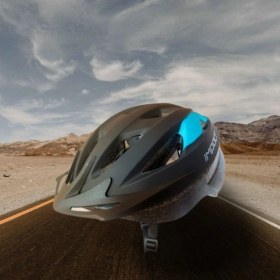 Resim Hsgl Bisiklet Kask Vernıon Siyah Mavi Flaşörlü Beden L 57-62 Bisiklet Koruyucu Kask 