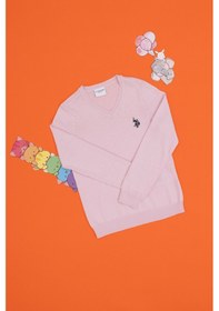 Resim U.S. Polo Assn. Kız Çocuk Pembe V Yaka Basic Kazak 50294198-VR041 