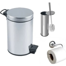 Resim Arçe Banyo Çöp Kovası Seti Çöp Kovası Fırça Kağıtlık 