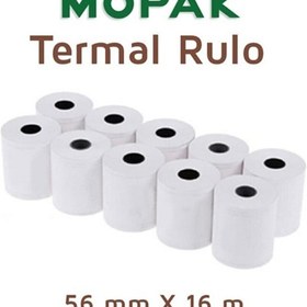 Resim Mopak 56 mm x 16 mt Termal Pos Yazarkasa Kağıdı 1 Paket 10 Rulo 