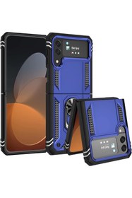 Resim CEPCASE Galaxy Z Flip 4 Kılıf Zırhlı Standlı Yüzüklü Magnet Kapak Tam Koruma 