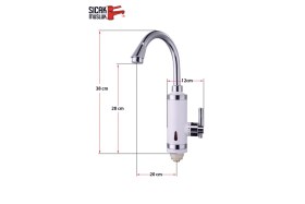 Resim Beyaz Elektrikli Ani Su Isıtıcı, Termal Şofben, Pratik ve Güvenilir Musluk 