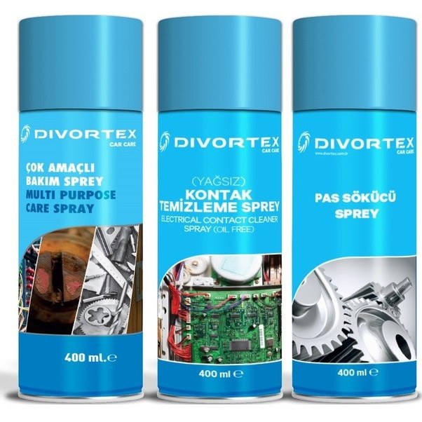 Divortex 3 Farklı Bakım Temizlik Sprey Seti 400 ML x 3 Adet Fiyatı ve ...