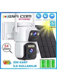 Resim Çift Kameralı 4g Solar Kamera O-kam Pro Türkçe Program 