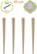 Resim Evnalia Ahşap Ham Ayak 45 Cm 4'lü Set Kütük Masa Orta Sehpa Zigon Ayağı 