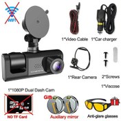 Resim Arabalar İçin 3 Kanal Dash Kamera Wıfı App Araba Dvr'ı Video Kaydedici Dikiz X01-no Wıfı-3cam 