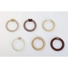 Resim Kanca Ev Altılı Peçetelik, Düğümlü Halka, 6 Renk, Bej-Kahve 2 Lİ SET OLARAK SATILMAKTADIR (12 ADET). 