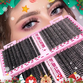 Resim Noel Kirpik Temel Seti, 800 Adet Büyük Kapasite, Tüm İhtiyaçlarınızı Karşılar. 9-16mm Kalınlaştırılmış ve Uzatılmış Sahte Kirpikler, Kendinize Noel Hediyesi Olarak Uygun 