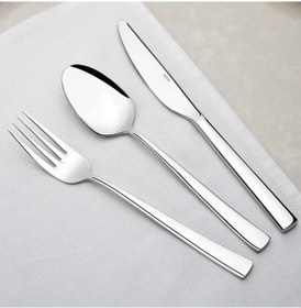 Resim Nehir Deniz Sade 12 Kişilik 84 Parça Kutulu Çatal Kaşık Bıçak Tak Çelik 