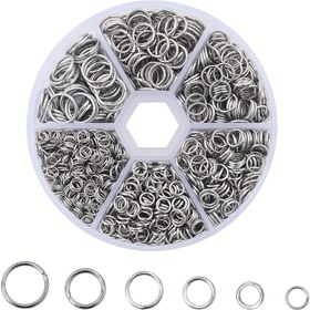 Resim DIY El Yapımı Bileklik Küpe Kolye Bağlantı Halkaları için 1 kutu O-ring Metal Açık Atlama Halkası 