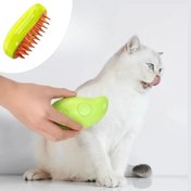 Resim BUFFER® Buharlı Yumuşak Silikon Uçlu Kedi & Köpek Tüy Tarama Tarağı Yıkama Fırçası 