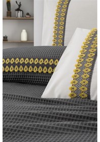 Resim Tivoli Çift Kişilik 4 Parça Havuzlu Pike Takımı-valerie-antrasit Antrasit 