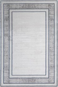 Resim Gri Çerçeveli Modern Geometrik Etnik Eskitme Desenli Boho Makinada Yıkanabilir Hafif Hav Toz Vermez Leke Tutmaz Kaymaz Taban Dijital Makine Baskı Halı Oturma Odası Salon Yolluk Koridor Mutfak Halısı 