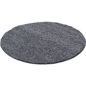 Resim Yuvarlak Soft Shaggy Halı Yüksek Tüylü Düz Koyu Gri Rengi Çocuk Odası Oturma Odası Salon Mutfak Halı 