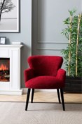 Resim LOVİSSE HOME Siyah Ayak, Bordo Teddy Berjer, Salon, Balkon, Ofis, Bekleme, Güzellik Merkezi 