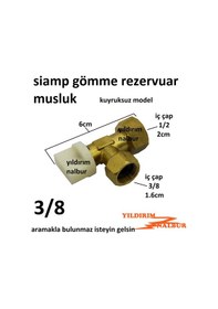 Resim Siamp Gömme Rezervuar Musluğu 3/8 Kuyruksuz Kısa Model Sarı 