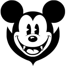 Resim Genel Markalar Vampir Mickey Sticker Oto Motor Laptop Duvar Folyo Sticker 25x25 cm 
