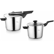 Resim Leggno Procook Quick 6 lt + 4 lt Düdüklü Tencere Seti Gri 