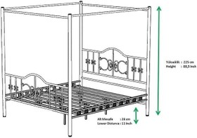 Resim Pero Sultan Tek Kişilik Başlıklı Metal Karyola (CİBİNLİKSİZ) 