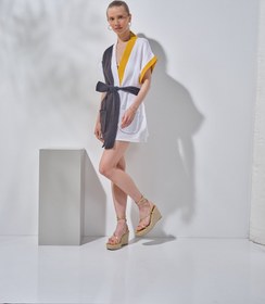 Resim Kısa Müslin Kimono Beyaz - Beyaz 