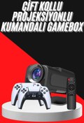 Resim Heez Retro Video Oyunu Konsolu Android Tv El Oyun Konsolu WIFI Taşınabilir Projeksiyon Cihazı 