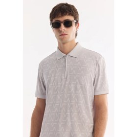 Resim AVVA Erkek Gri Kıvrılmayan Polo Yaka Fermuarlı Regular Fit T-Shirt A61Y1046 