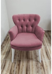 Resim Azra Mobilya Berjer - Tekli Koltuk-balkon Koltuğu-koltuk-mini Koltuk- Beyaz Ayak - Gül Kurusu Gül Kurusu 