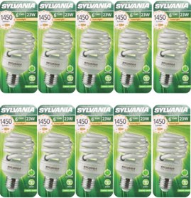 Resim Sylvania (10 Adet) Sylvania 23W (103W) 2700K (Sarı Işık) E27 Duylu (Kalın Duy) Tasarruflu Ampul 