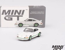 Resim Mini GT 1/64 Porsche 911 Carrera RS 2.7 Grand Prix White with Green Livery - Blister Paket MGT00801-BL 