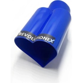 Resim RevolutionEx Mavi Kalpli Egzoz Ucu Blue Kalp Egzoz Başlığı Kalp Şeklinde Ekzoz Ucu Egsoz Kafası Mai Renkli 