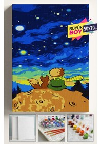 Resim Sayılarla Boyama Seti Numaralı Tuval Fırça Boya Dahil Kasnaklı Set 50x70 Cm - Küçük Prens 
