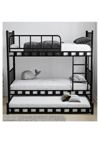 Resim Missidea Zambak Ayrılabilir & Yavrulu Çok Fonksiyonlu Metal Ranza Siyah 90x190 90 x 190 