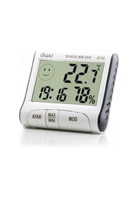 Resim Diwu Dc102 İç Mekan Termometre Nem Ölçer Saat N11.953 
